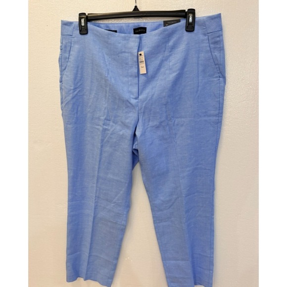 Talbots Pants - NWT Talbots Size 16W Petite Southampton Straight Leg Light Blue Linen Pants New